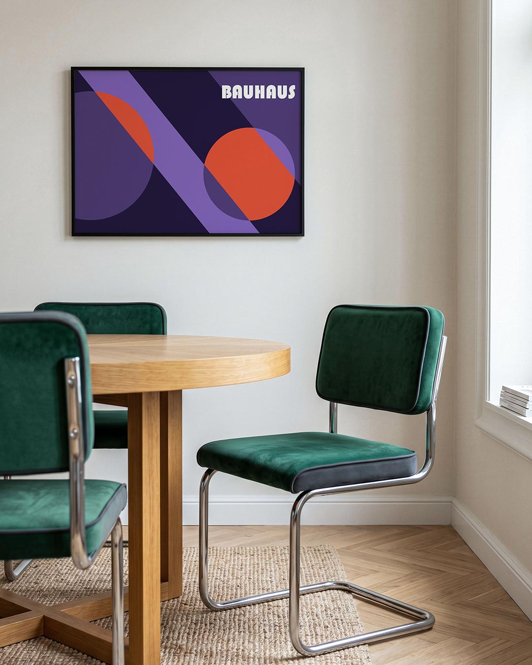 Vorm en kleur – liggende Bauhaus poster voor aan de muur