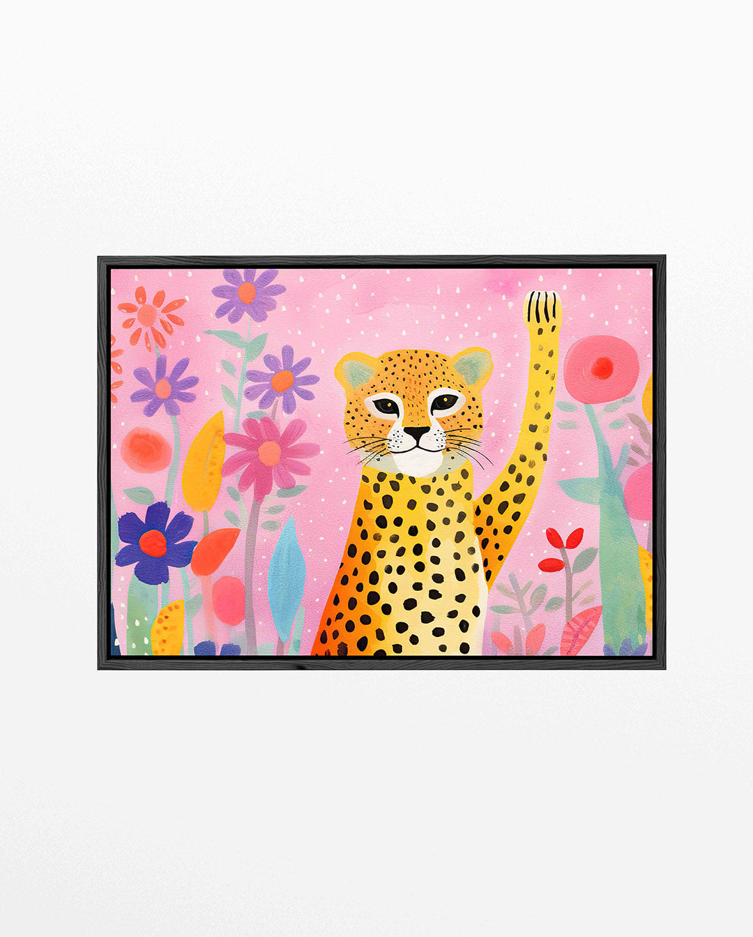 Vrolijke luipaard – liggend kinder kunstwerk