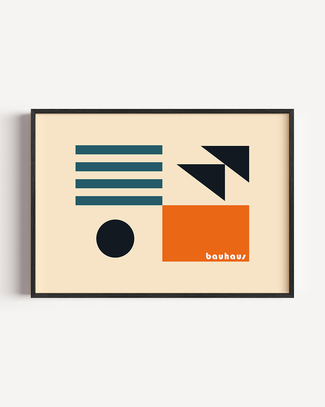 Vormen en vlaken – liggende Bauhaus poster als wanddecoratie