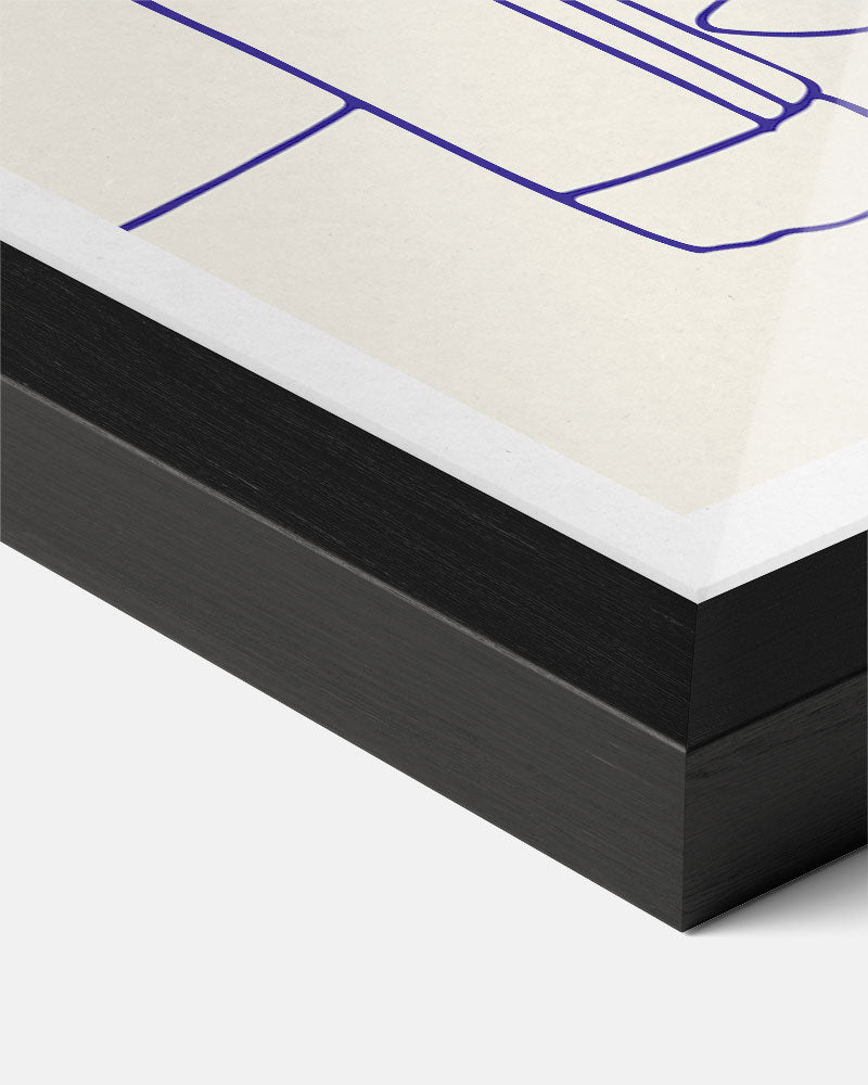 Elegante Line Art Bloemenposter – staande muurposter voor keuken of eethoek