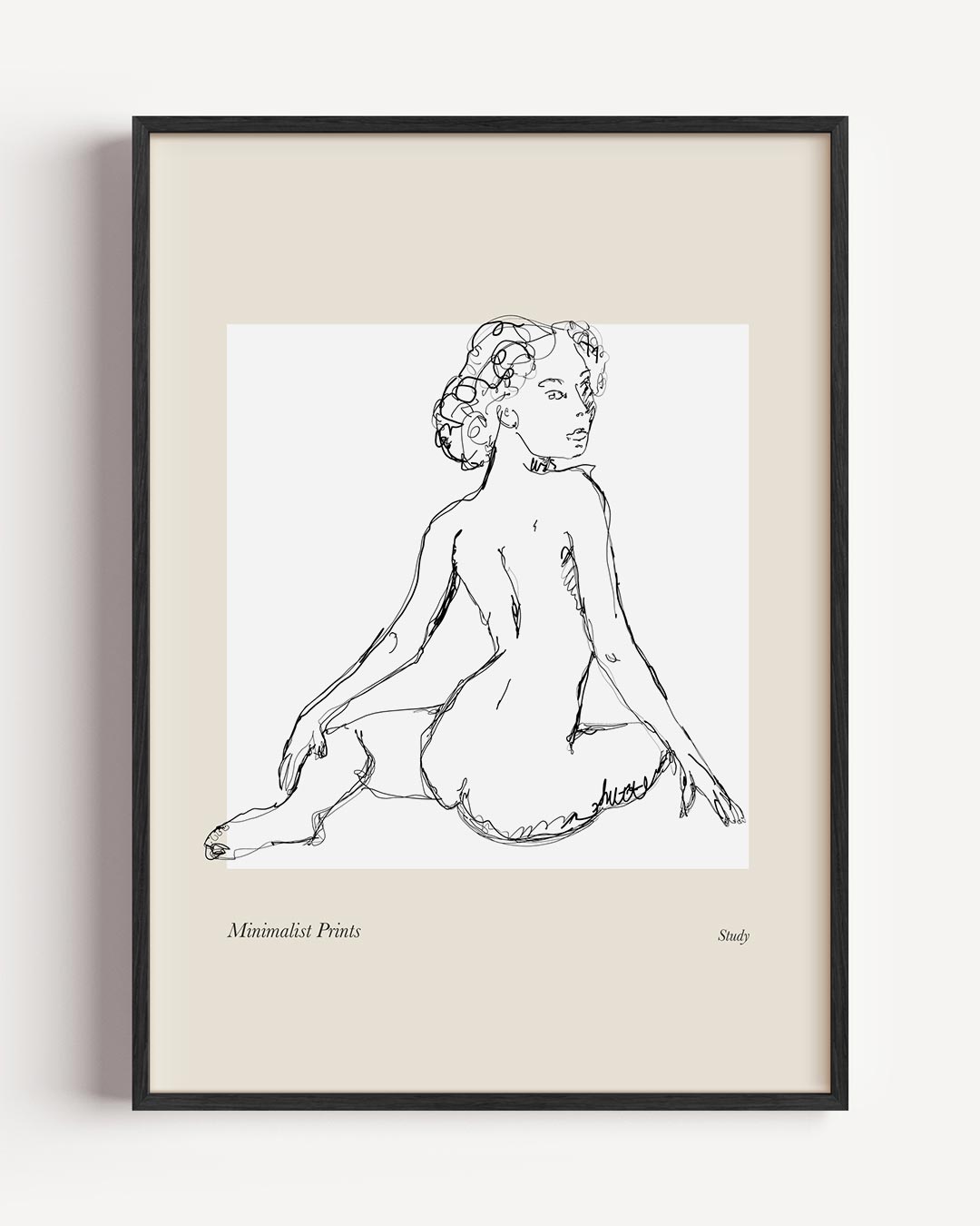 Minimalistische Kunstschets – lijntekening portret poster als wanddecoratie