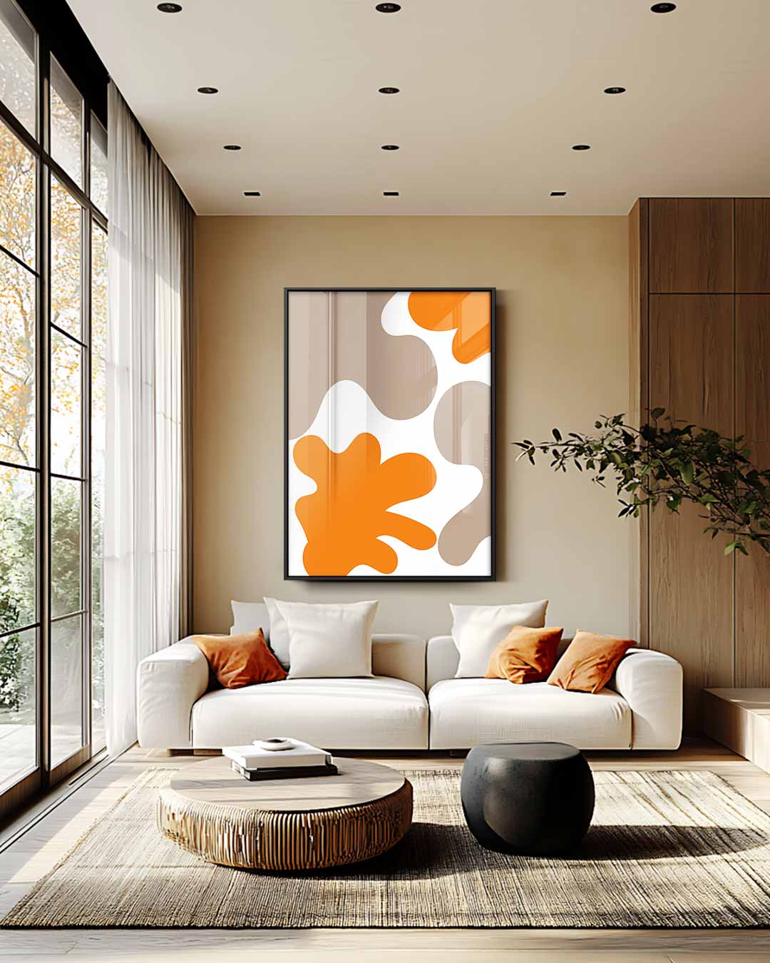 Vloeiende Vormen Abstract – staande wandkunst voor woonkamer of interieur