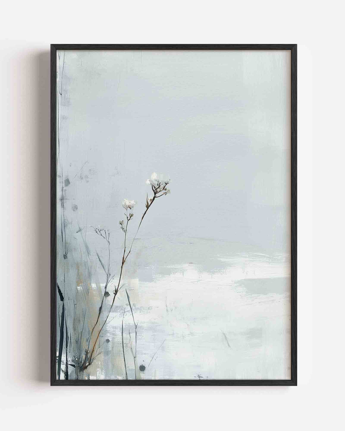 Bloemen op lichte achtergrond – abstracte portret poster als wanddecoratie