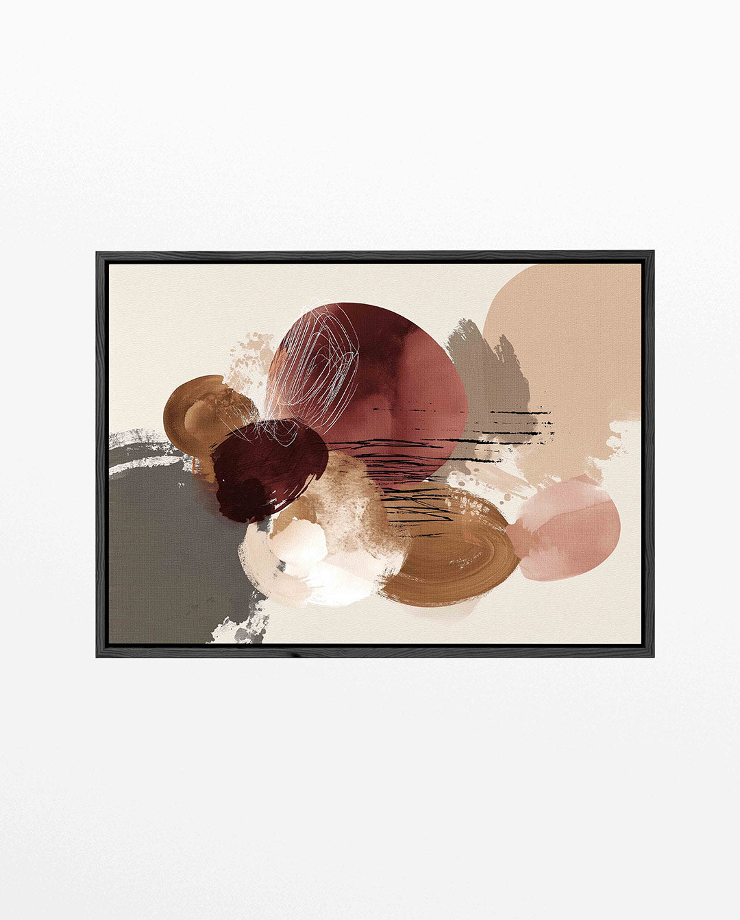 Organische vormen compositie – Dynamische – liggend wanddecoratie kunstwerk