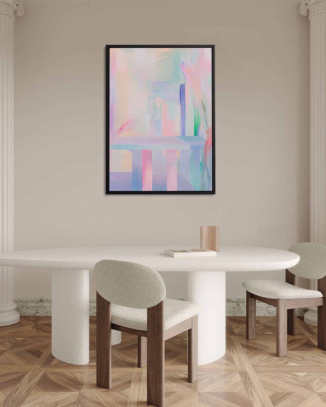 Zachte kleurencompositie – Lijnen – alternatieve weergave van het kunstwerk