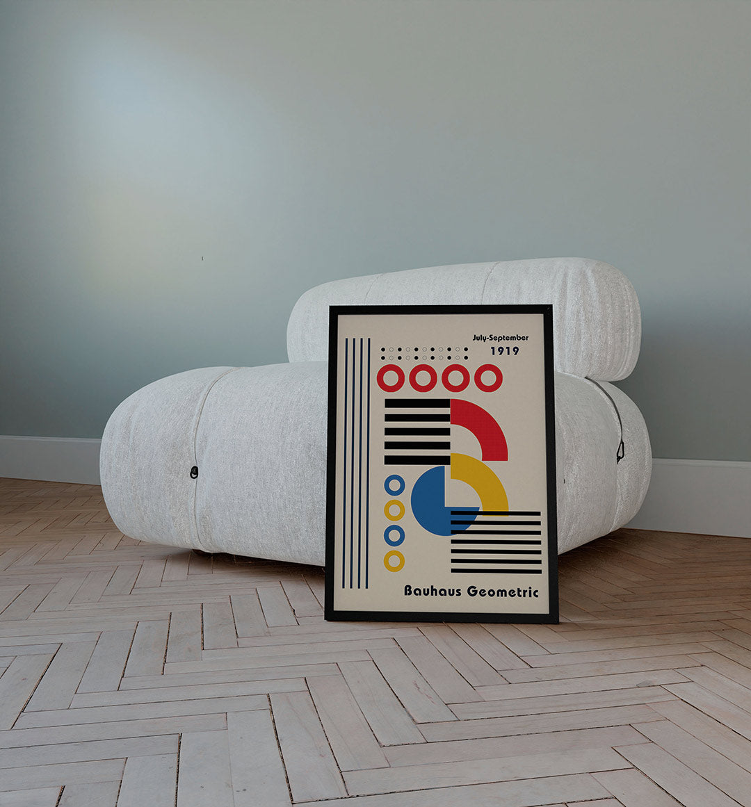 Vorm en kleur – staande Bauhaus poster voor aan de muur