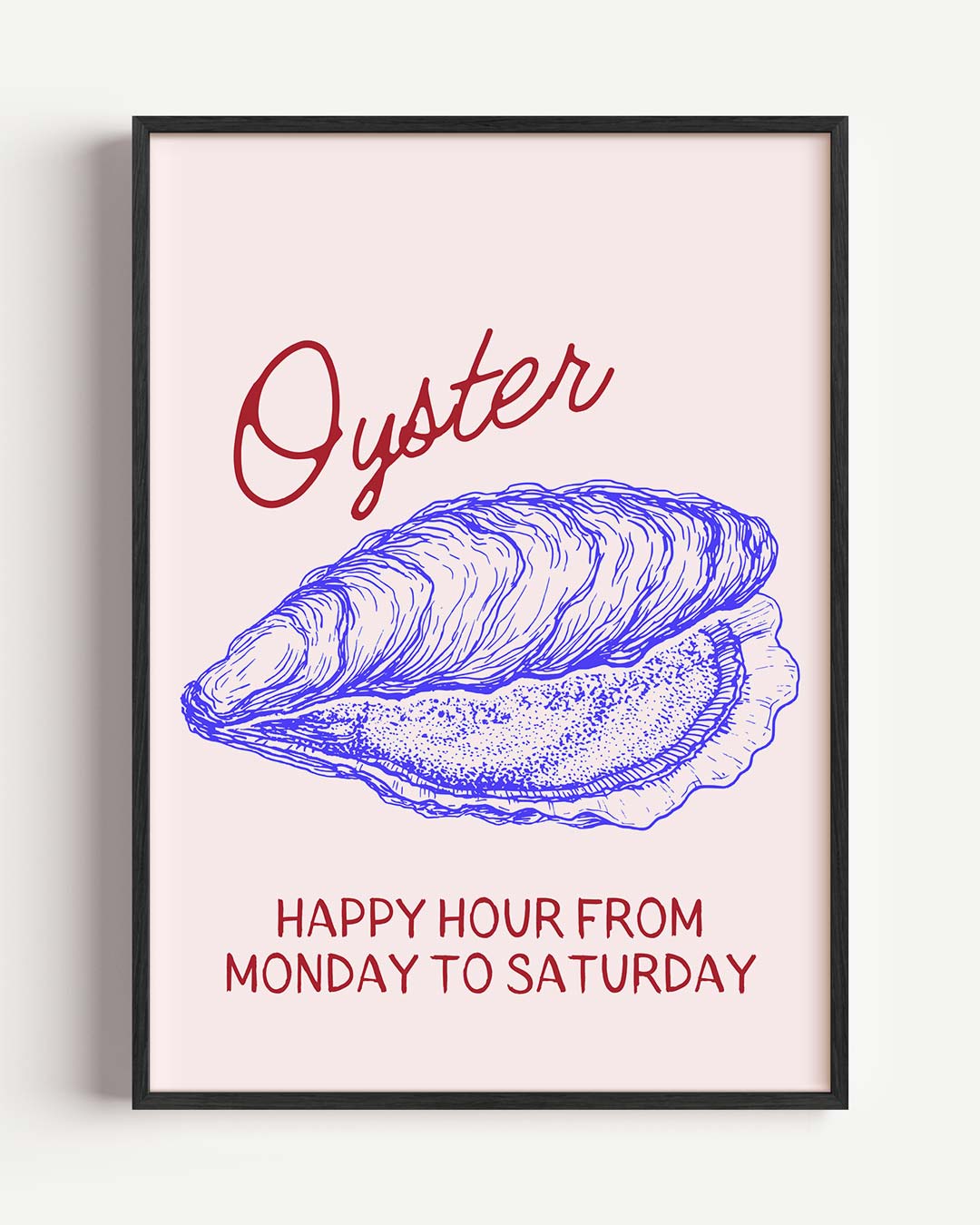 Oester Happy Hour – zomer portret poster als wanddecoratie