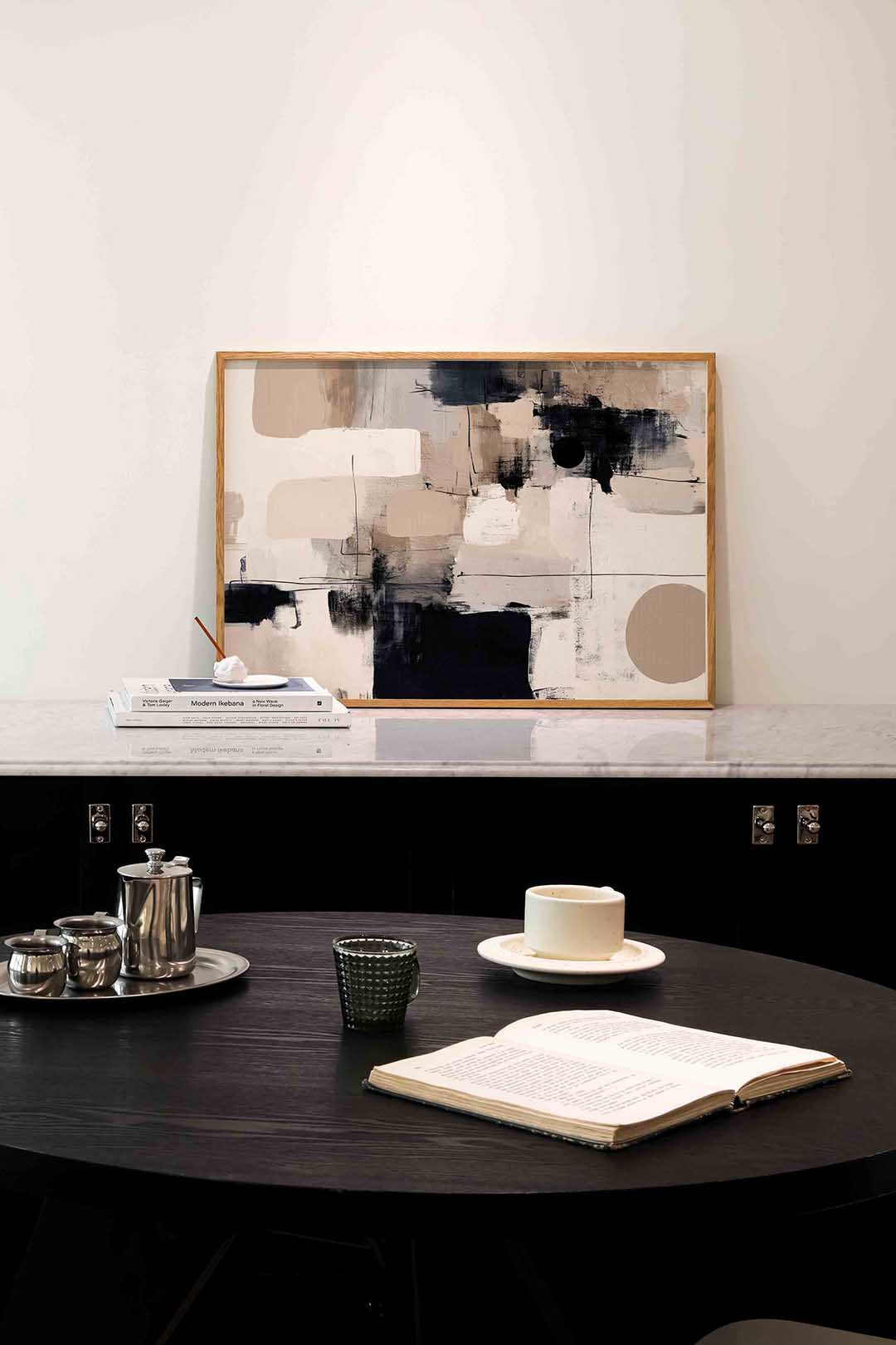 Abstracte vormen – abstracte poster in liggend formaat