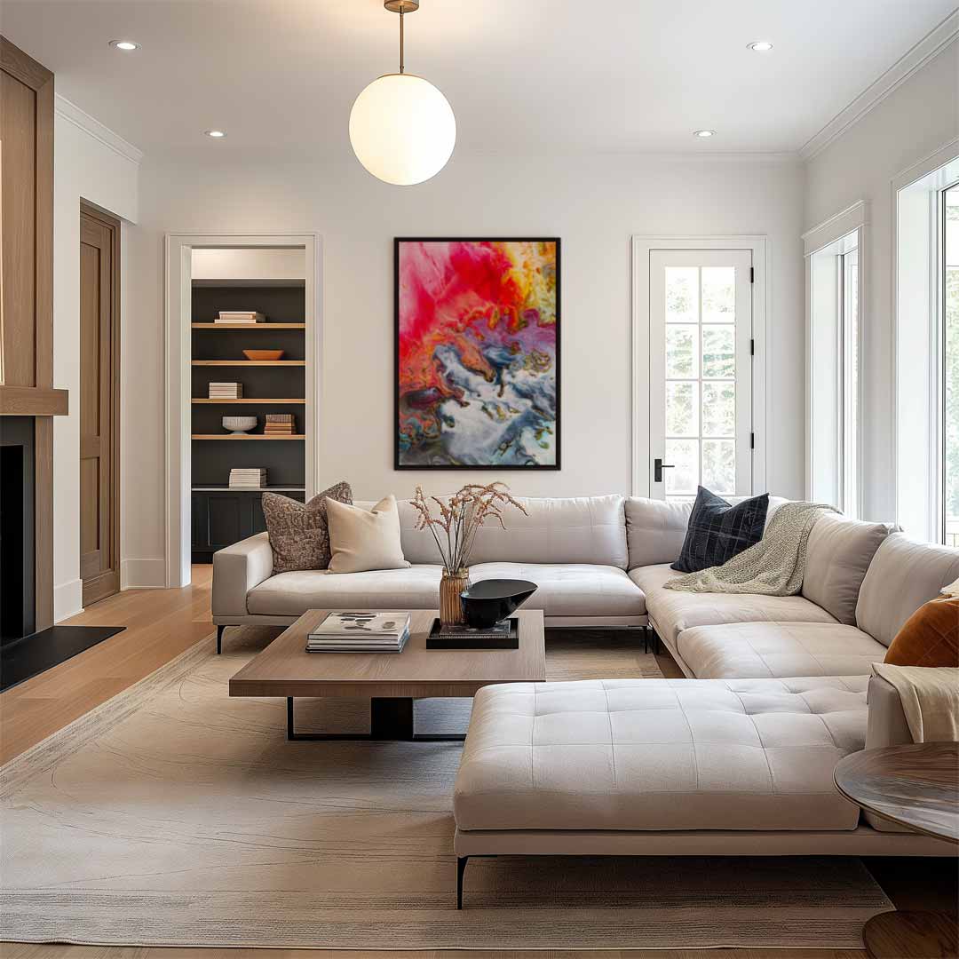 Kleurrijke Kosmos – portret kunstwerk als wanddecoratie