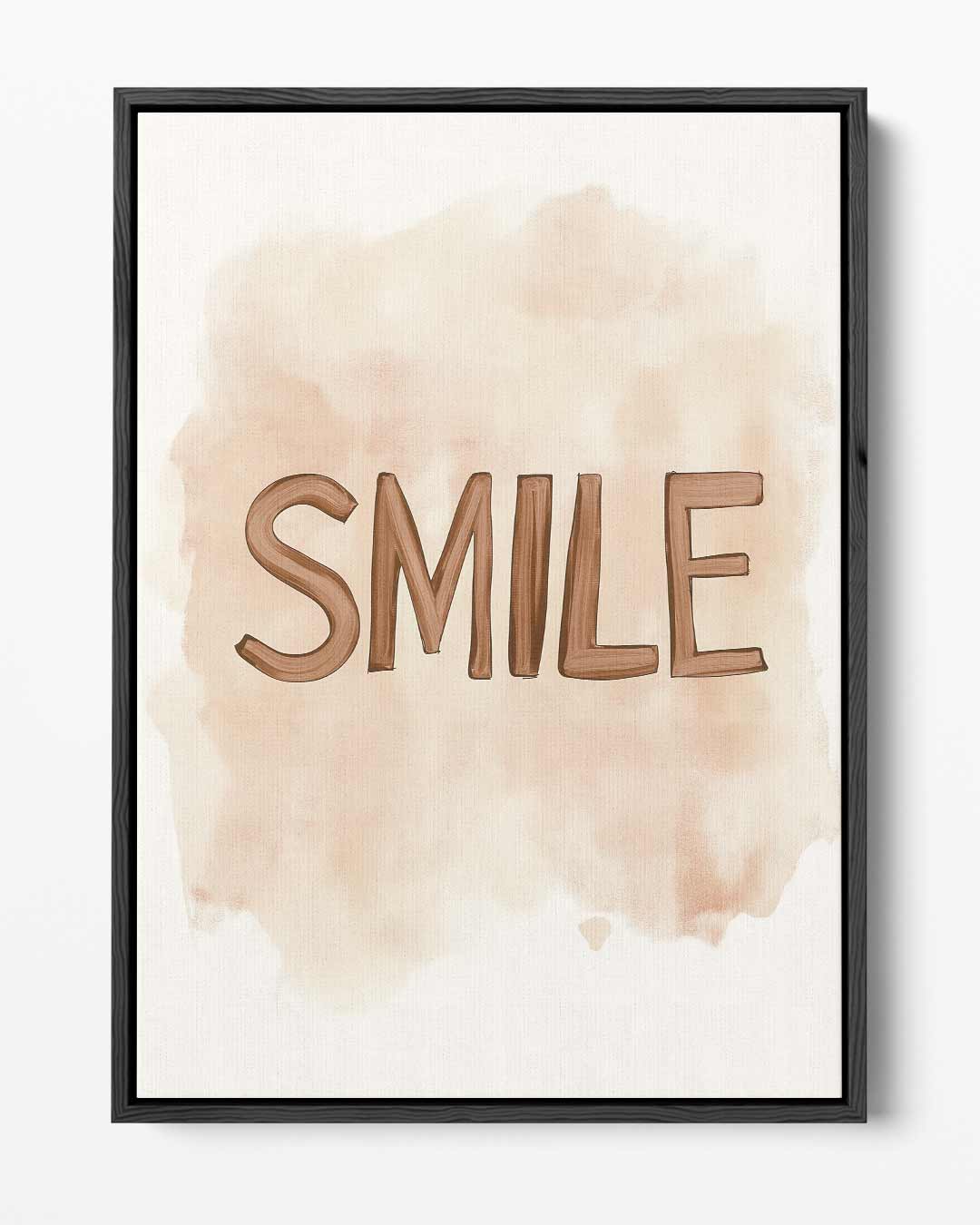 Lachende Belettering – portret kunstwerk als wanddecoratie