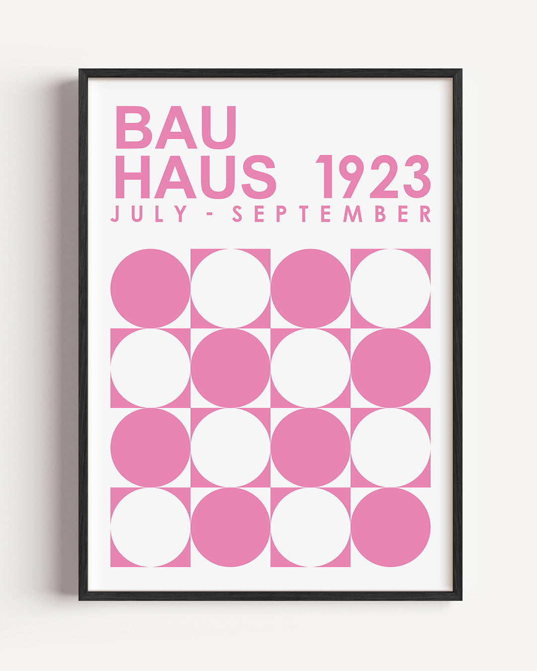 Cirkelpatroon en tekst – staande Bauhaus poster als wanddecoratie