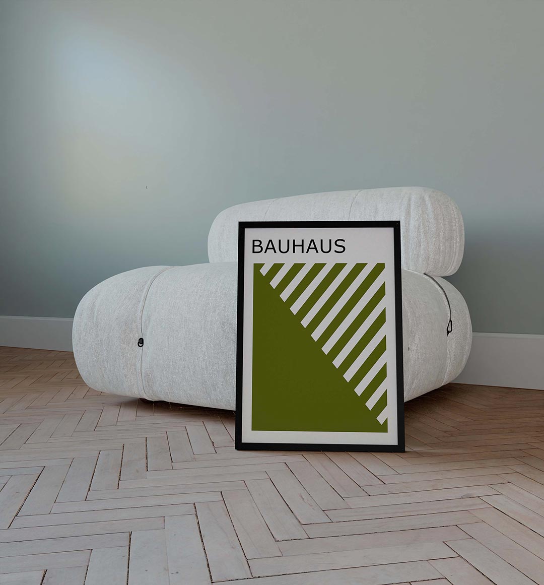 Diagonal lijnen – geometrische poster in Bauhaus-stijl van WallArtistic