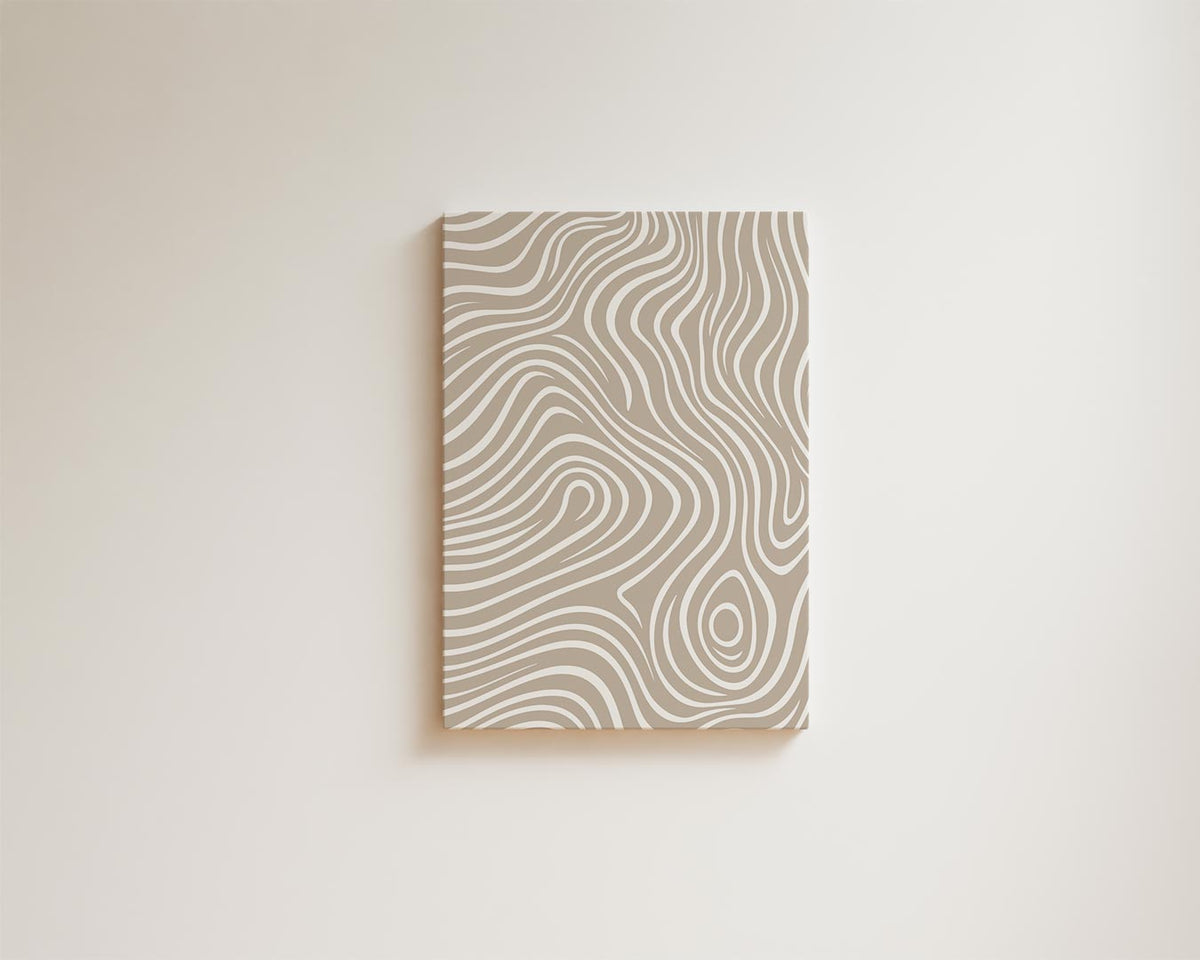 Houten Spiralen Wanddecor – kunstwerk met zwarte baklijst