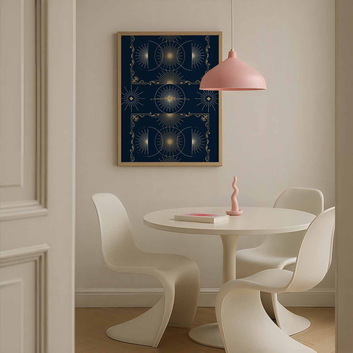 Art Deco Zonnestralen – staande mindful wanddecoratie van WallArtistic