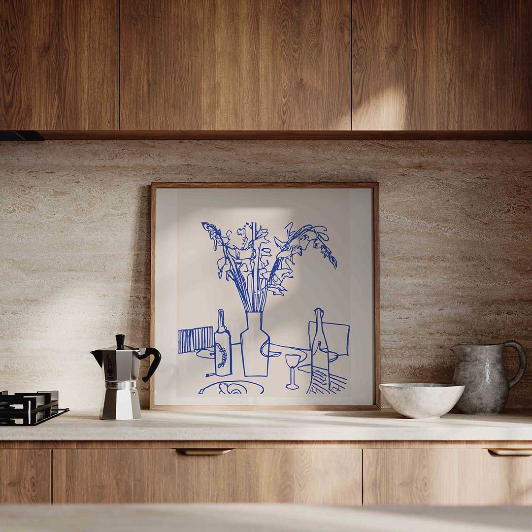 Stilleven met bloemen – culinaire wandkunst als vierkante poster