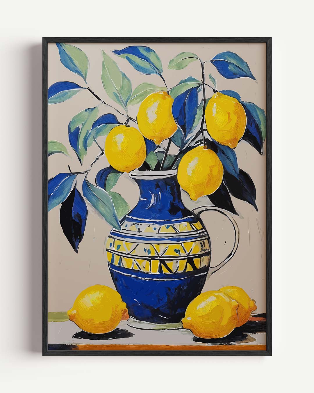 Vrolijke Citroen Stilleven – keuken portret poster als wanddecoratie