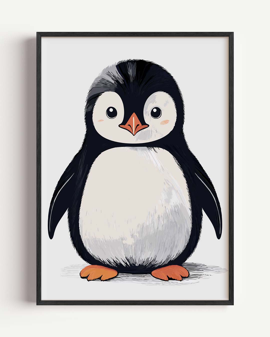 Schattige Pinguïn Illustratie – kids portret poster als wanddecoratie