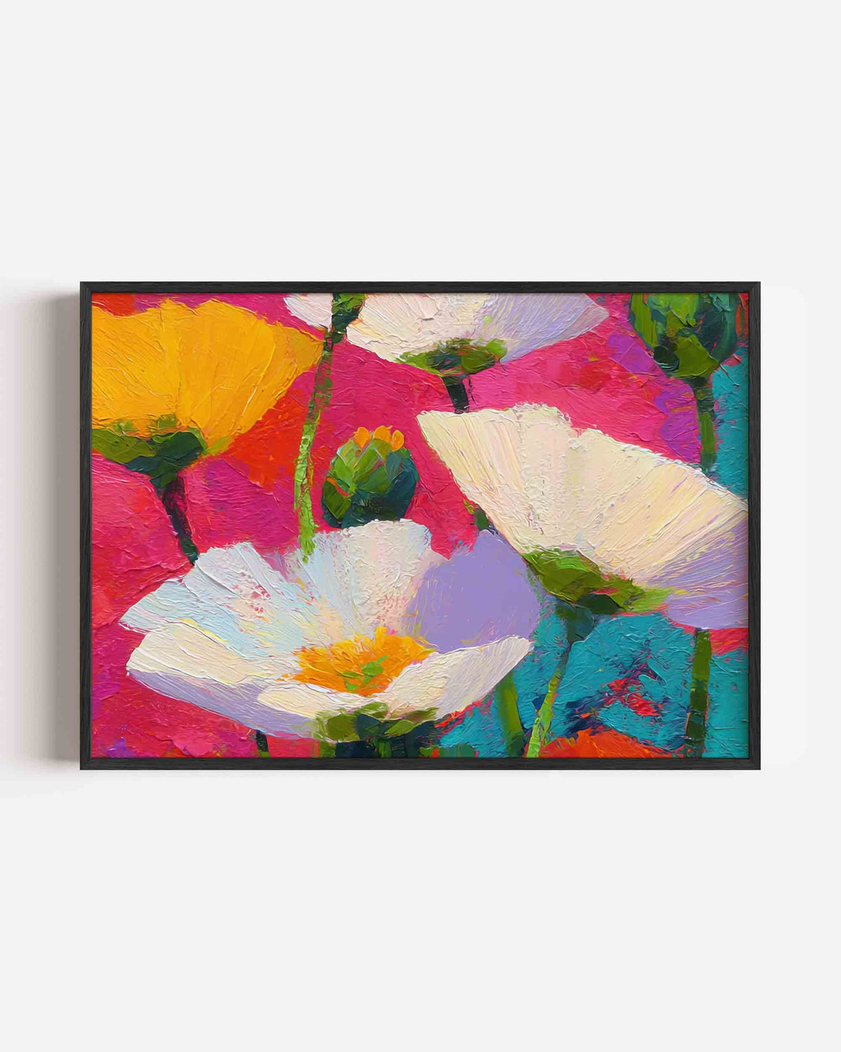 Bloemen in felle kleuren – bloemen landscape poster als wanddecoratie