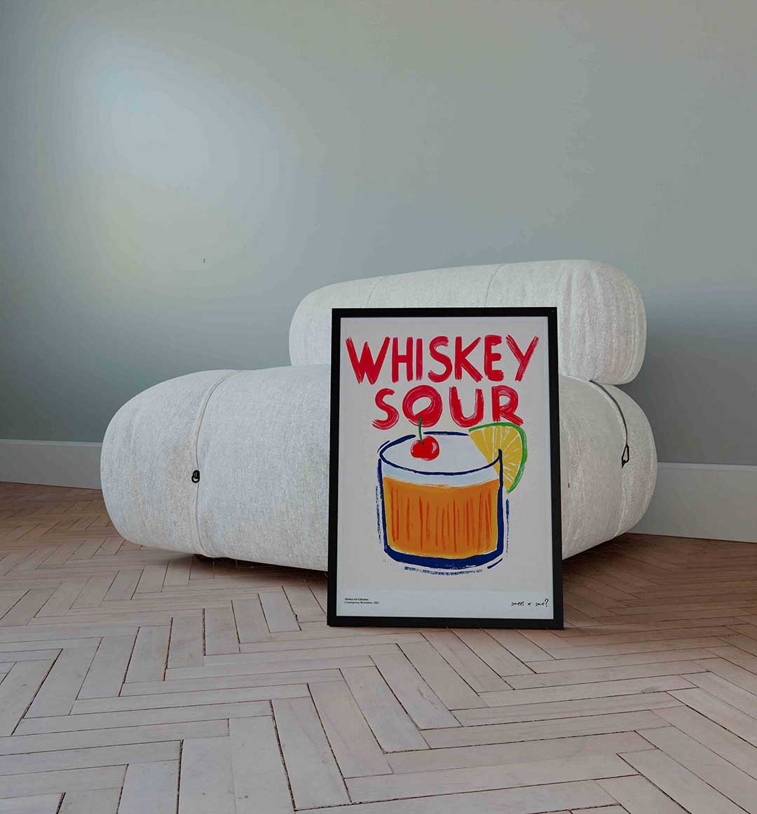 Whiskey sour – Streetart wandkunst als portret poster