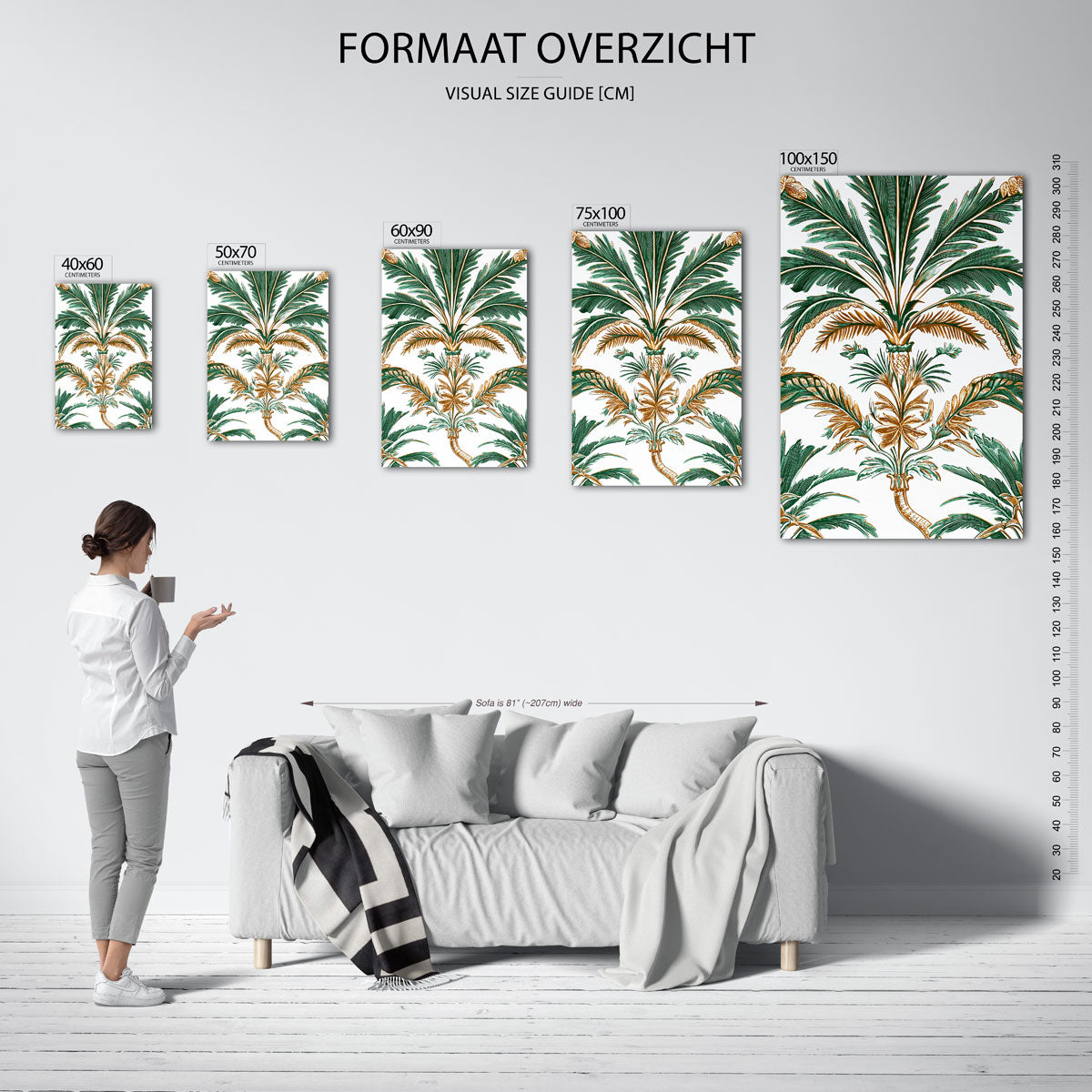 Botanische illustratie – staand wanddecoratie kunstwerk