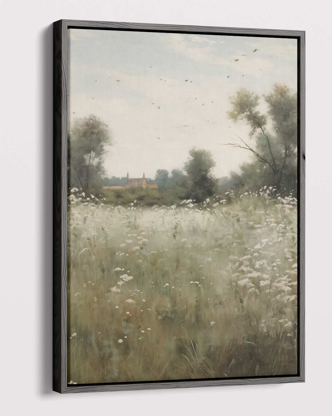 Rustgevend Veldlandschap – canvas wanddecoratie in portret formaat