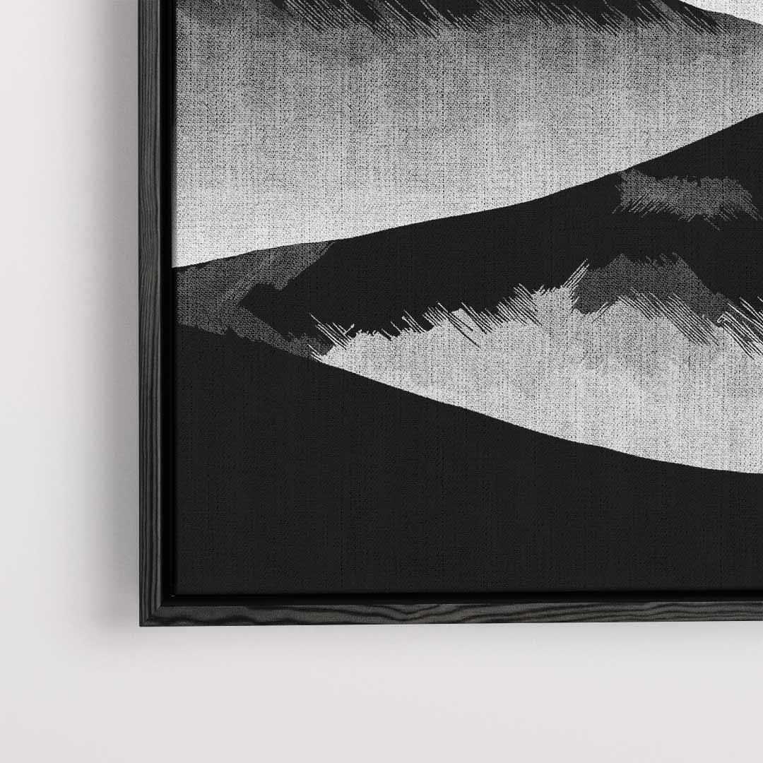 Sereen Berglandschap in Grijstinten – dibond kunstwerk als wanddecoratie