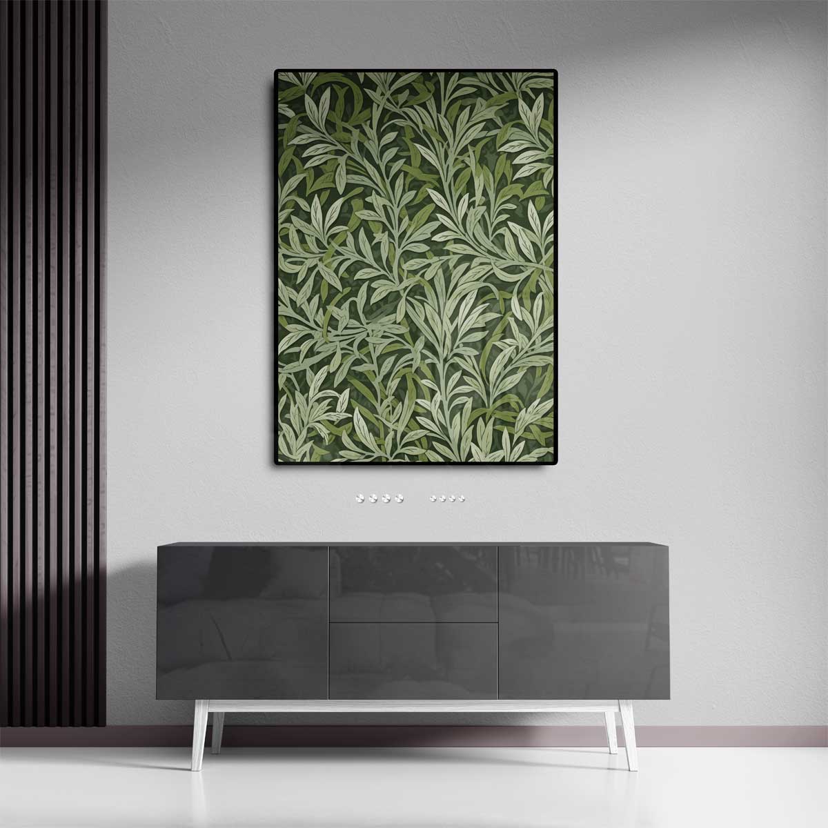 Groene Bladpatroon Wanddecoratie – dibond wanddecoratie in staand formaat