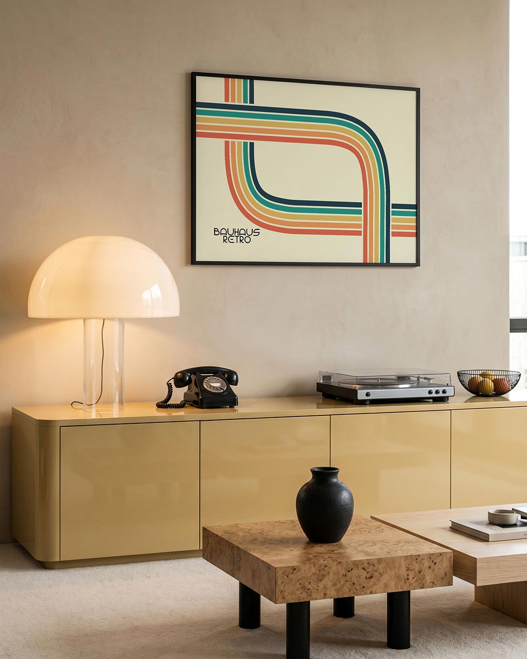 Lijnen en kleurvlakken – moderne Bauhaus wandkunst als poster