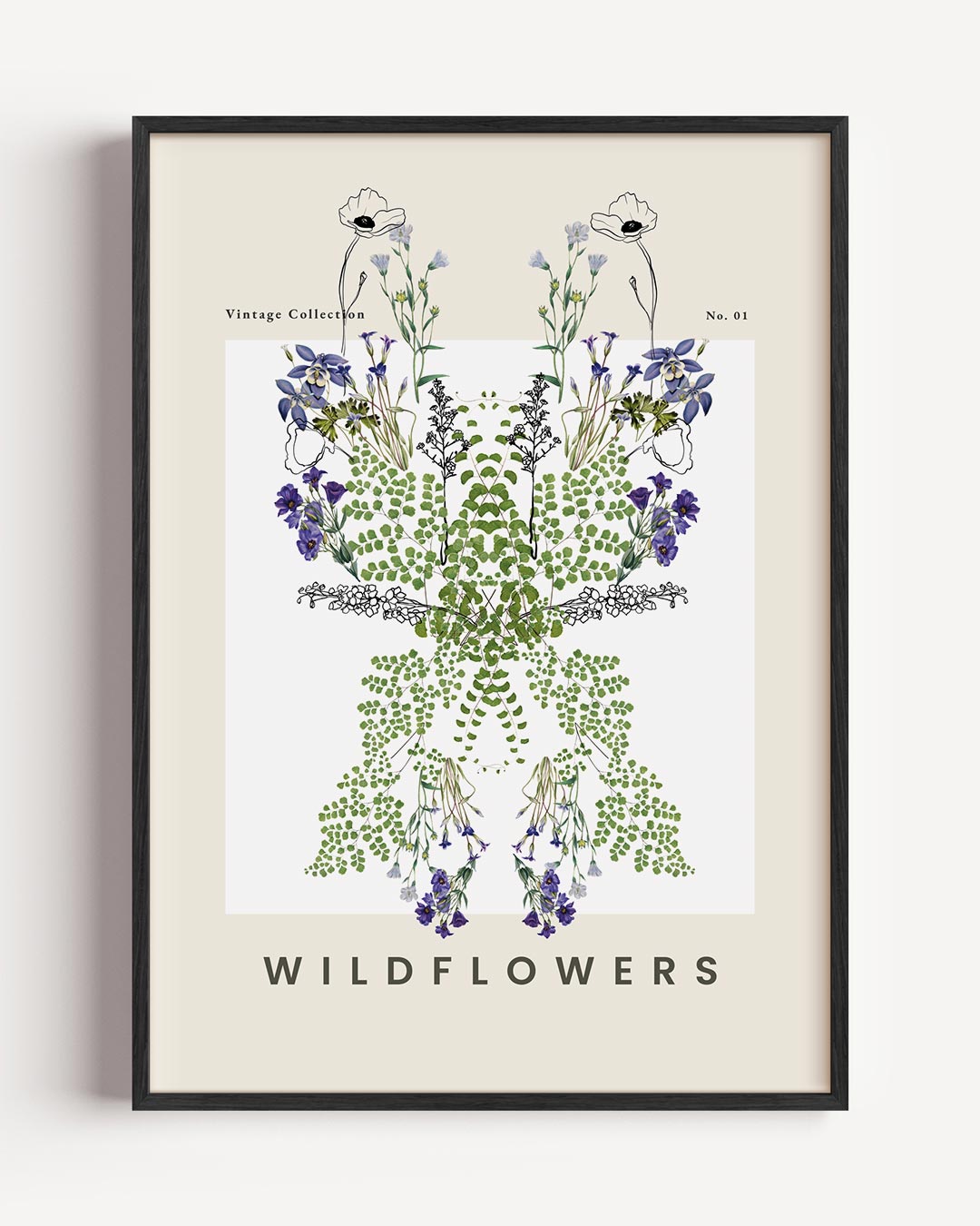 Wilde Bloemen Vintage – botanische portret poster als wanddecoratie