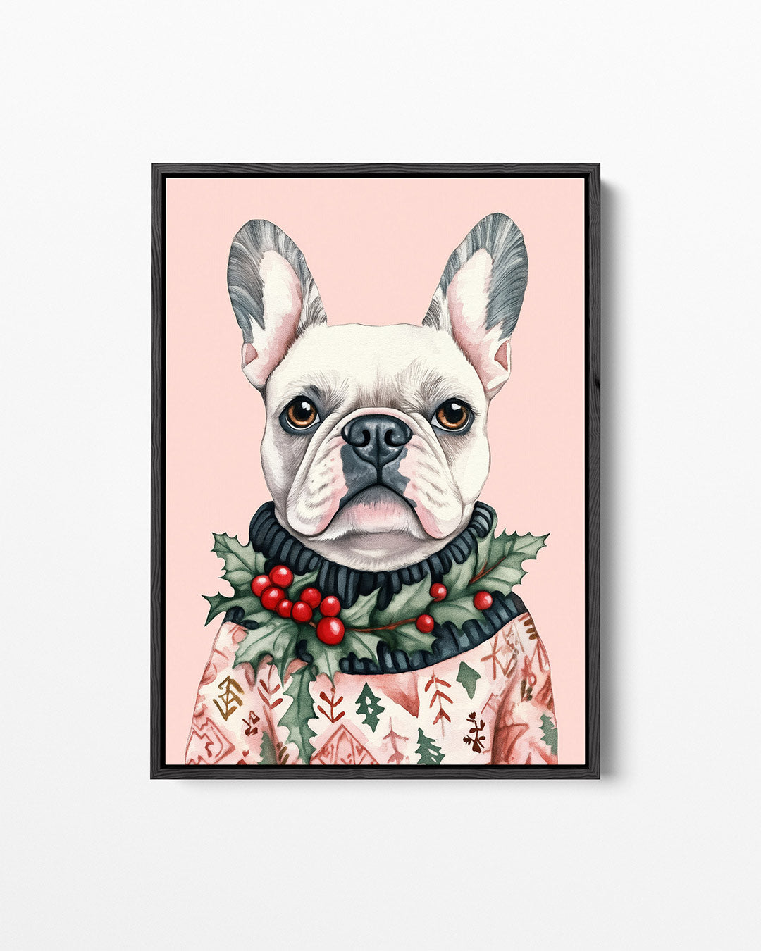 Hond met kersttrui – staand wanddecoratie kunstwerk