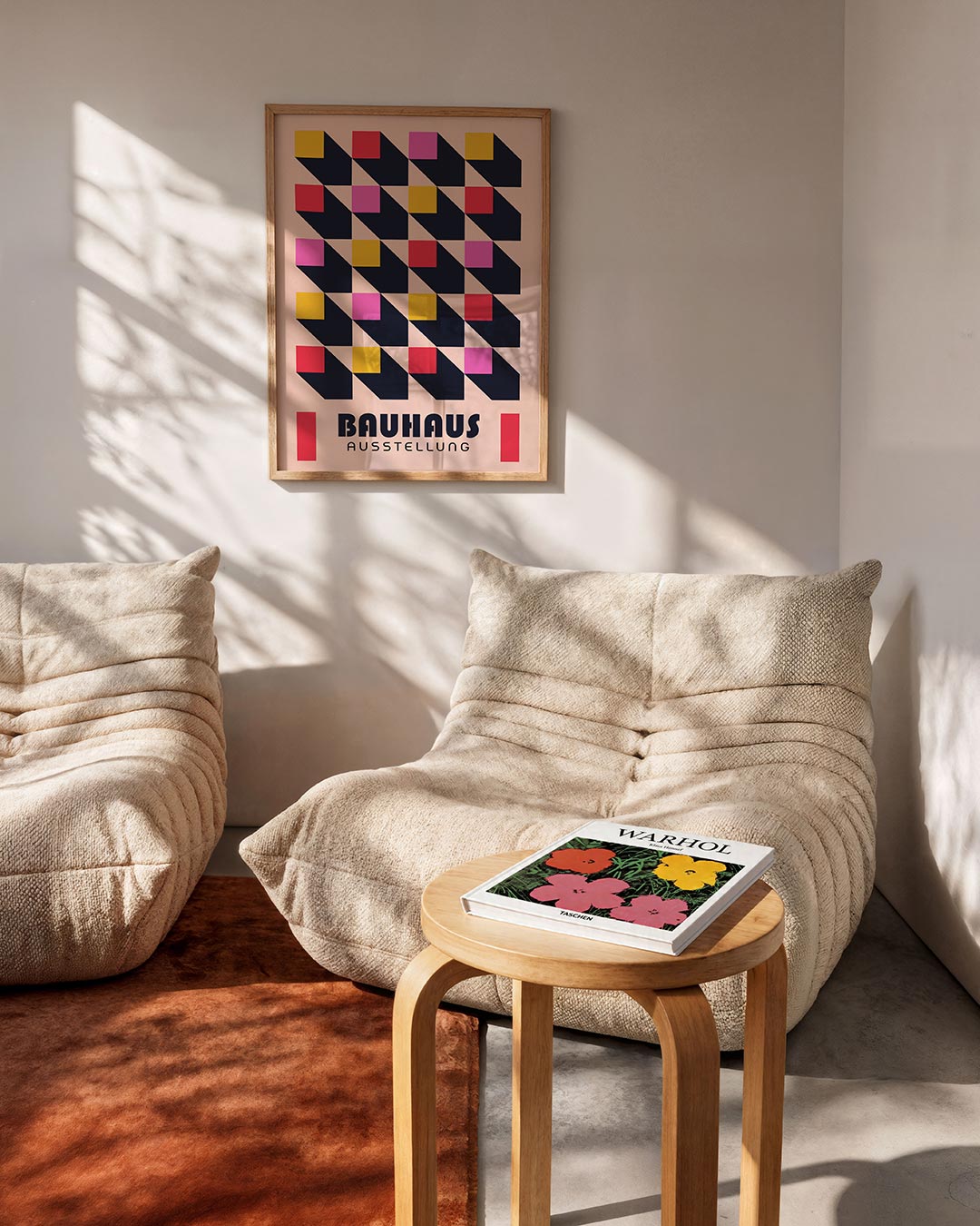 Vorm en schaduw – geometrische Bauhaus poster in staand formaat