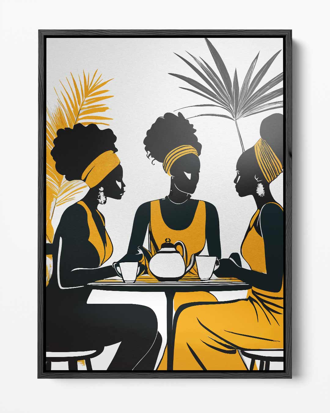 Gezellige Koffie Ontmoeting – portret kunstwerk als wanddecoratie
