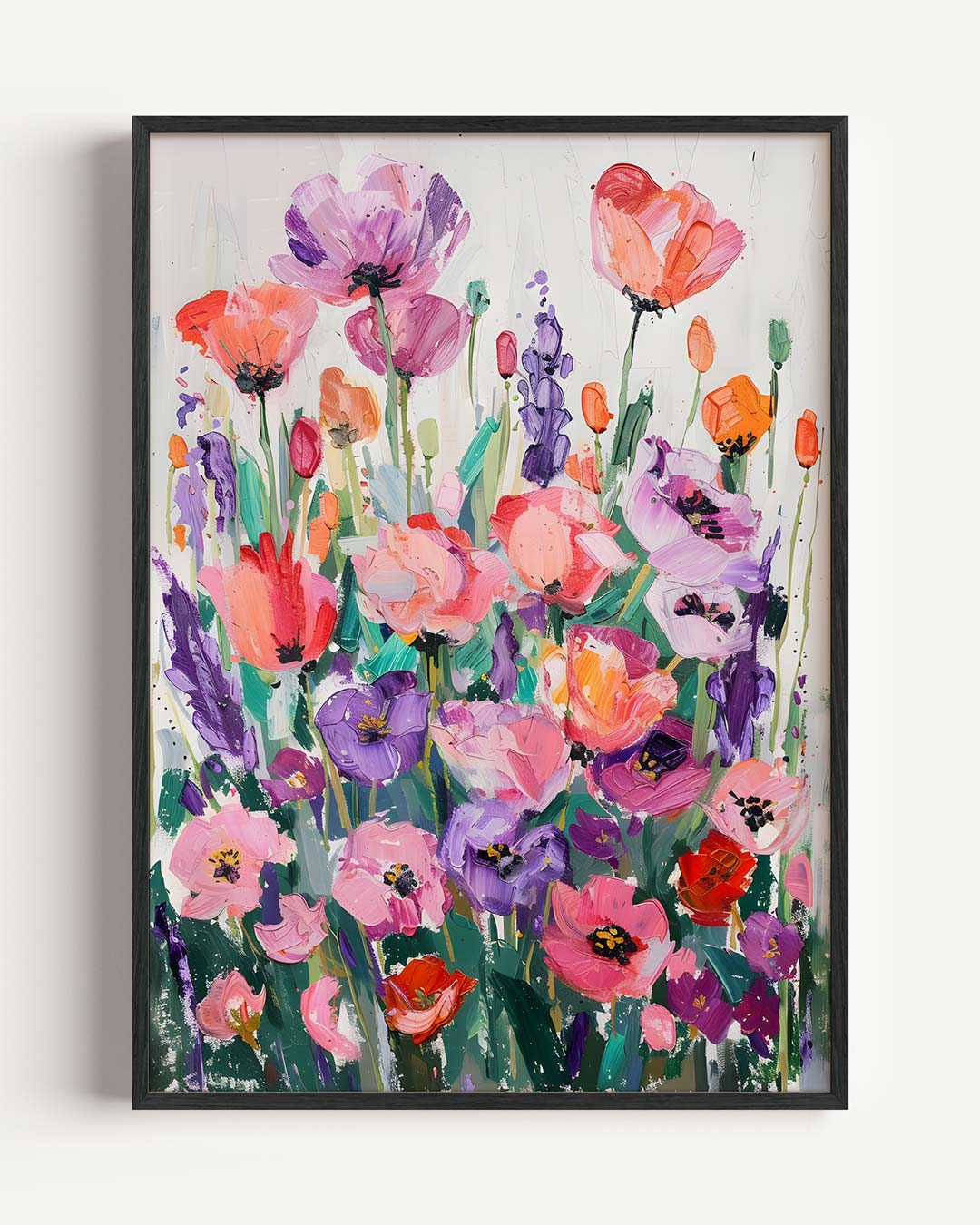 Kleurrijke Bloemenpracht – Popart en Streetart portret poster als wanddecoratie