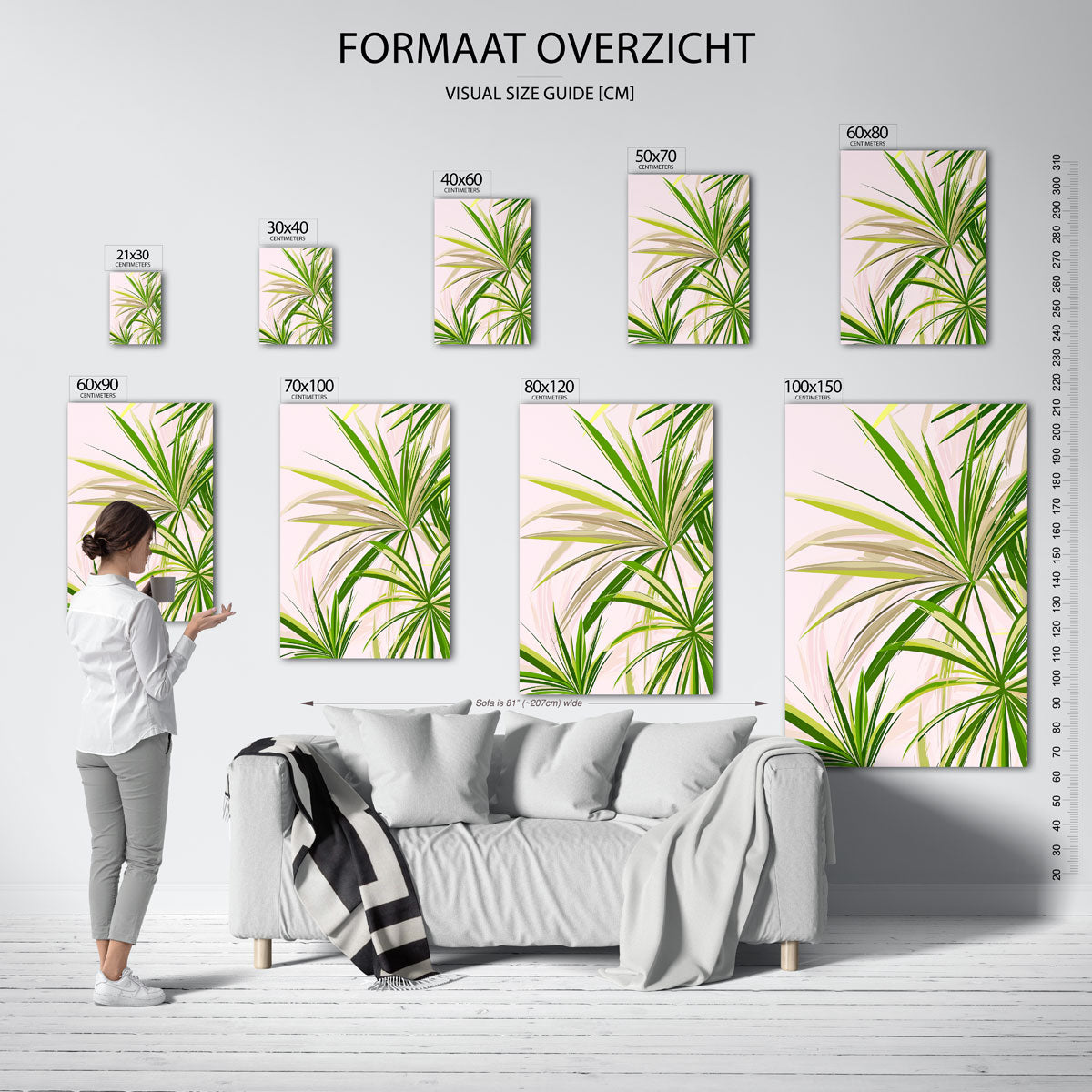 Groene bladeren – staande muurposter met jungle thema