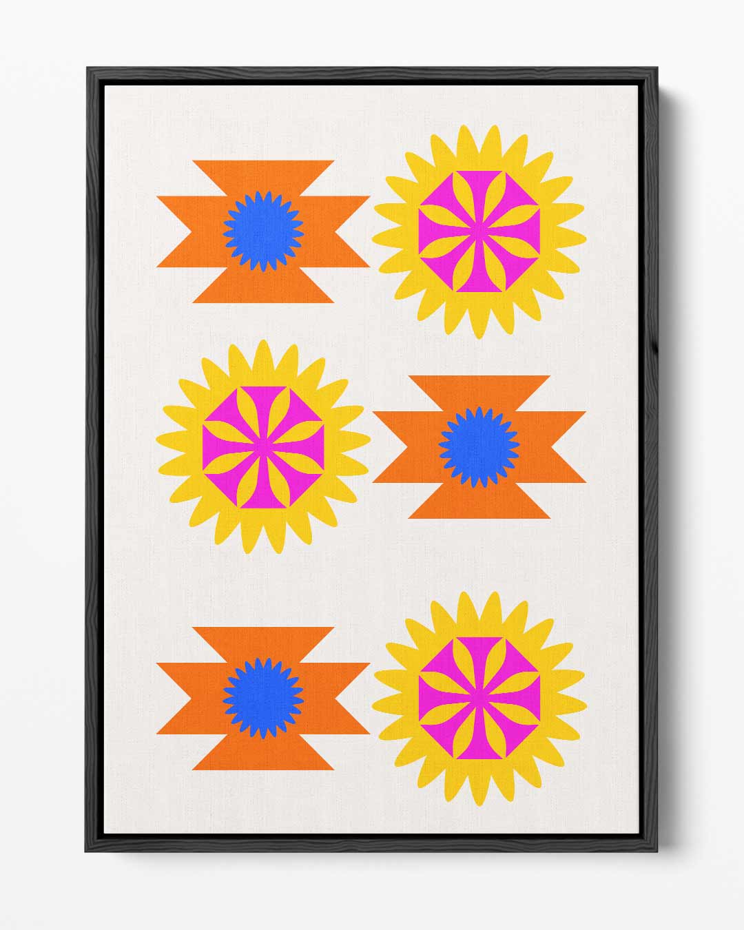 Vrolijke Zomerbloemen Print – portret kunstwerk als wanddecoratie