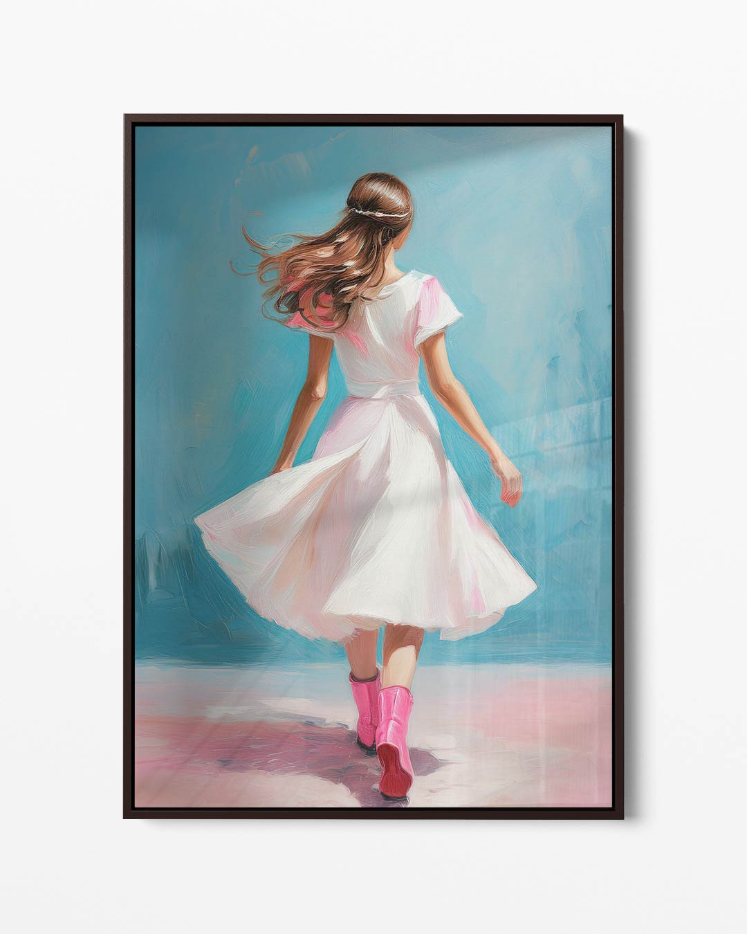 Dansende Lente in Pastelkleuren – portret kunstwerk als wanddecoratie