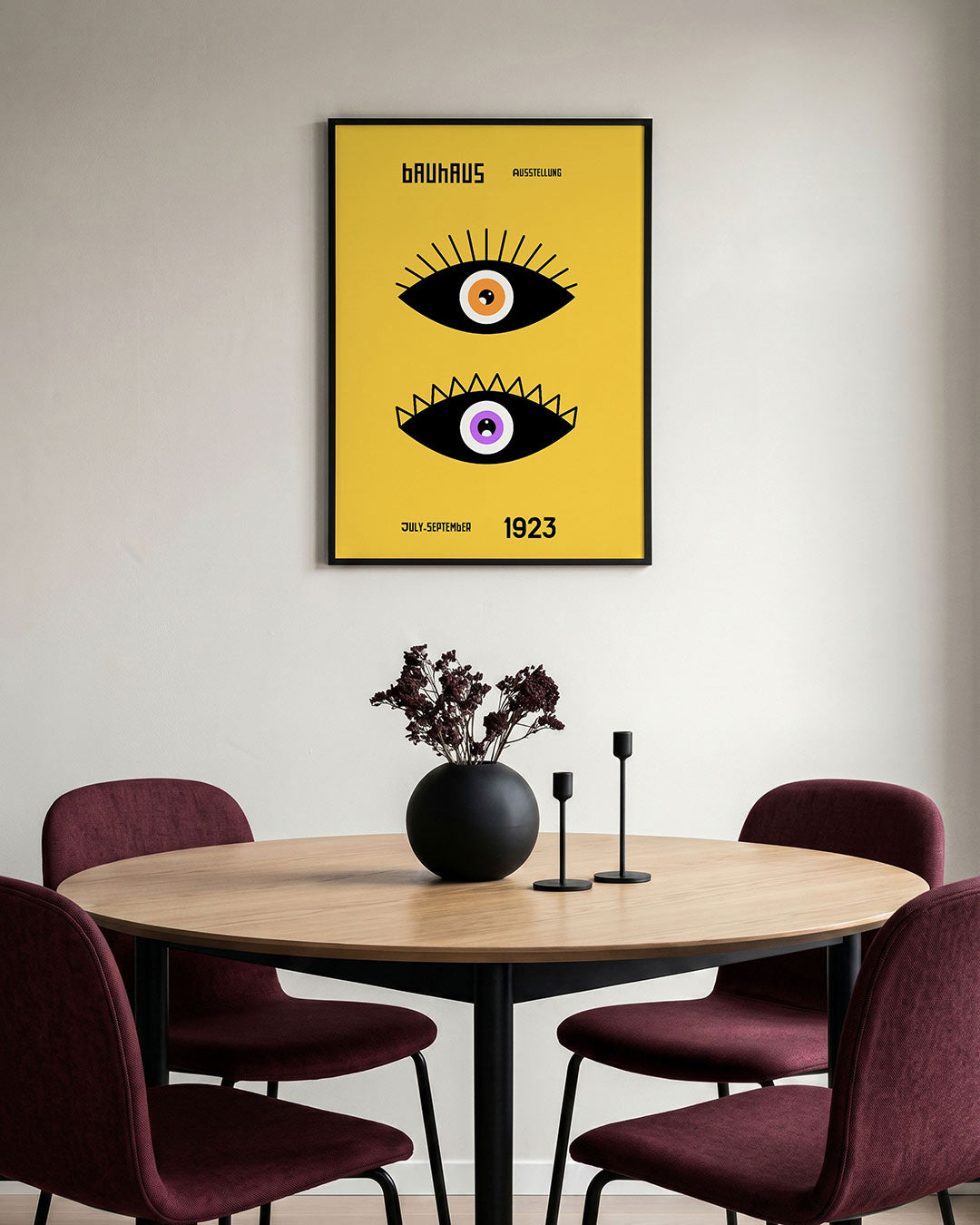 Oogvormen en kleur – staande Bauhaus poster voor aan de muur