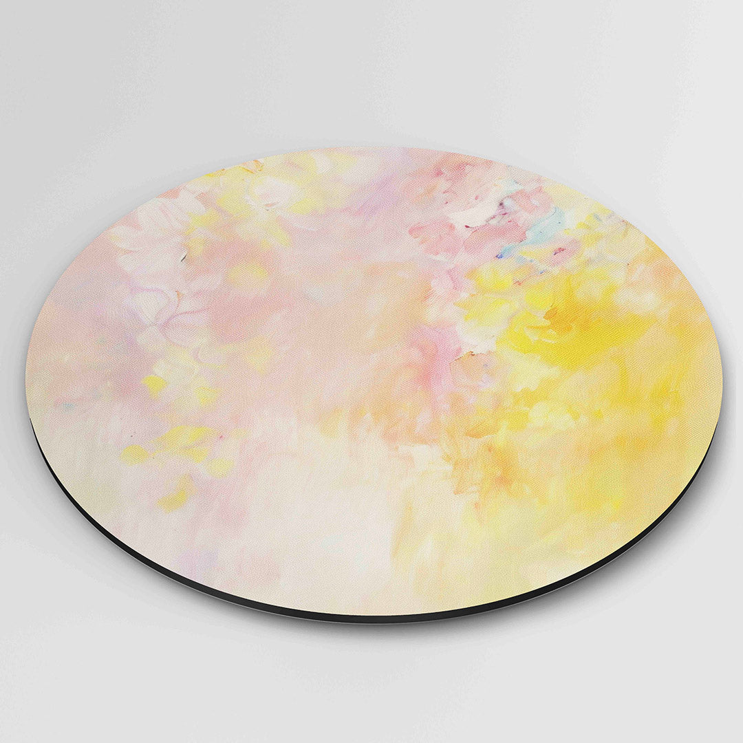 Pastel bloemen – moderne ronde wanddecoratie van WallArtistic