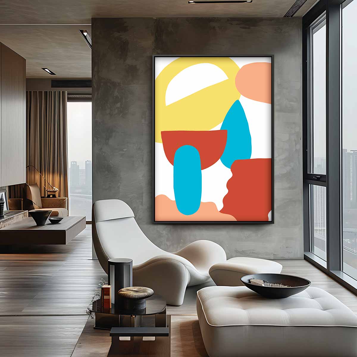 Speelse Vormen en Kleuren – canvas wanddecoratie in portret formaat