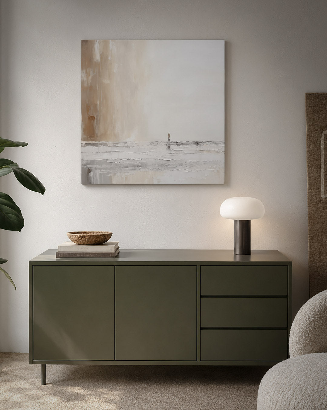 Abstract kunstwerk – detailweergave – een abstract kunstwerk met donkere tinten en een rustige visuele opbouw.