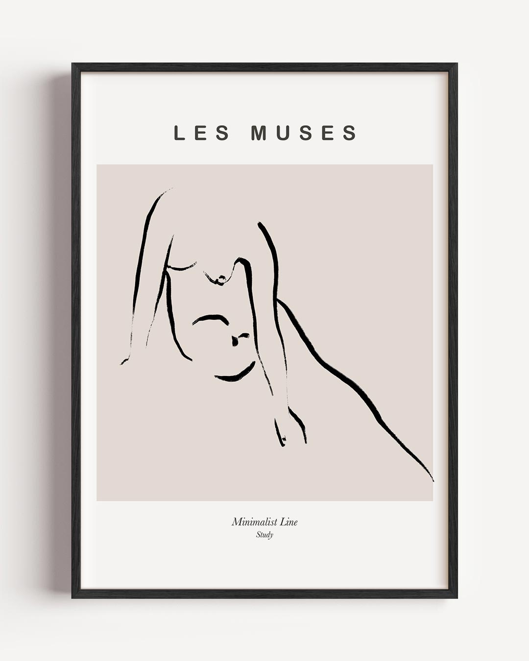 Les Muses Minimalistische Lijnposter – lijntekening portret poster als wanddecoratie