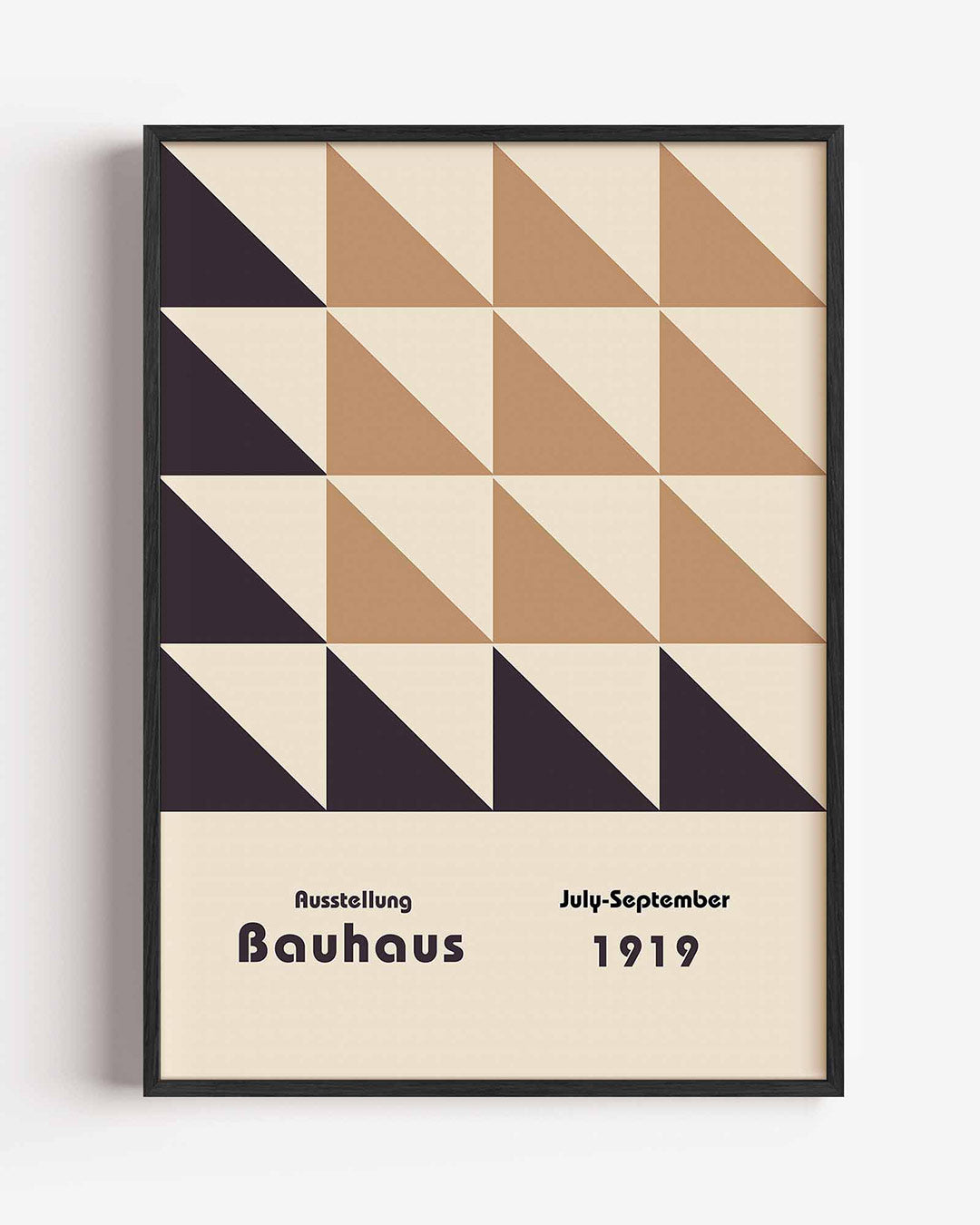 Driehoekige vlakverdeling – staande Bauhaus poster als wanddecoratie
