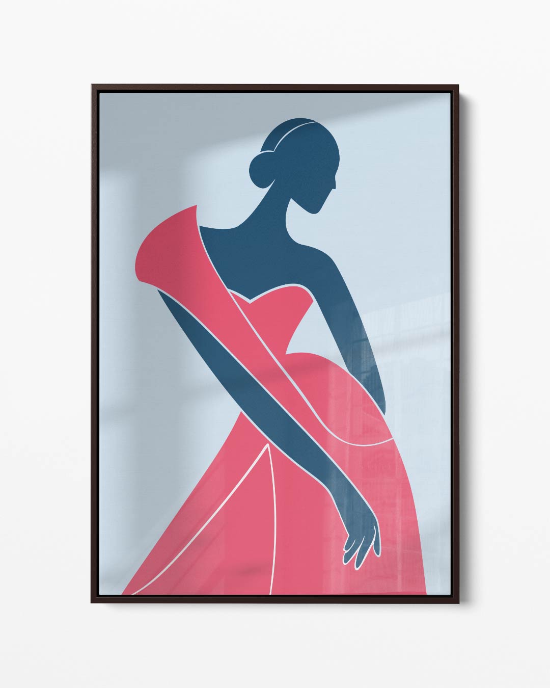 Elegante Dames Silhouet – portret kunstwerk als wanddecoratie