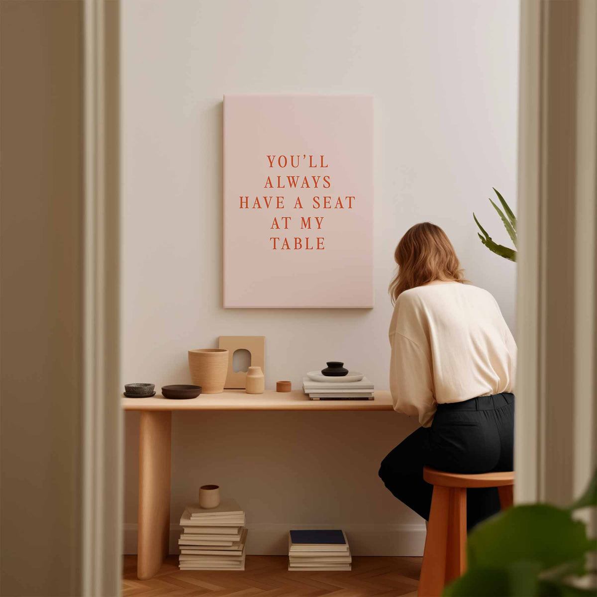 Uitnodigende Muurtekst – plexiglas kunstwerk als wanddecoratie