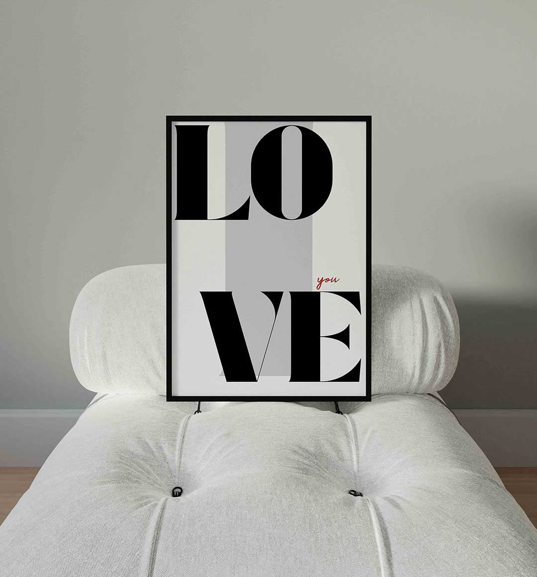 Love you – staande Pop Art wanddecoratie van WallArtistic