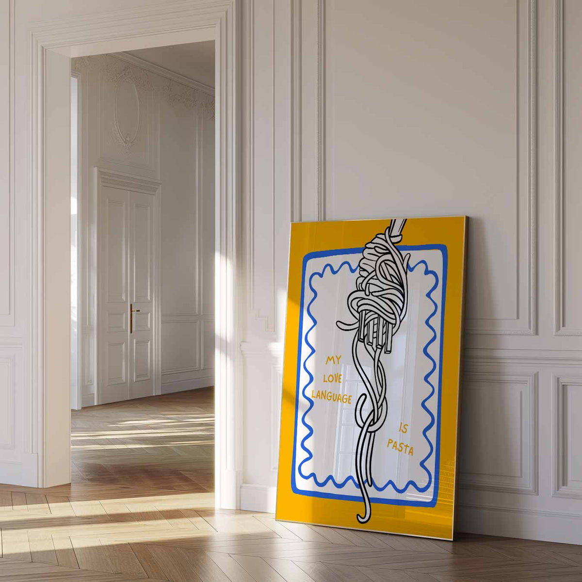 Pasta Liefdestaal – zomer poster als frisse staande wanddecoratie
