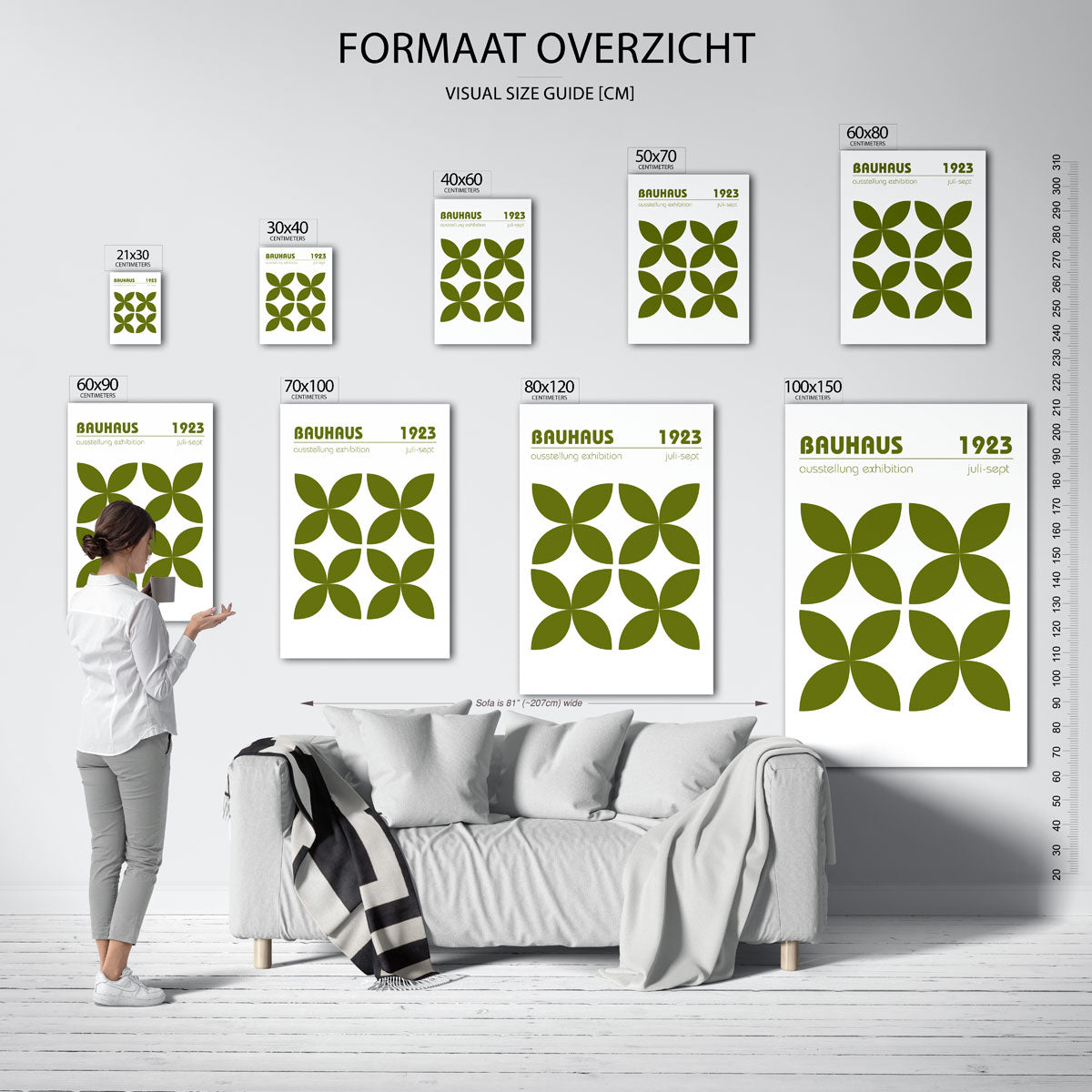 Vormen en vlinders – Bauhaus poster als moderne geometrische wanddecoratie