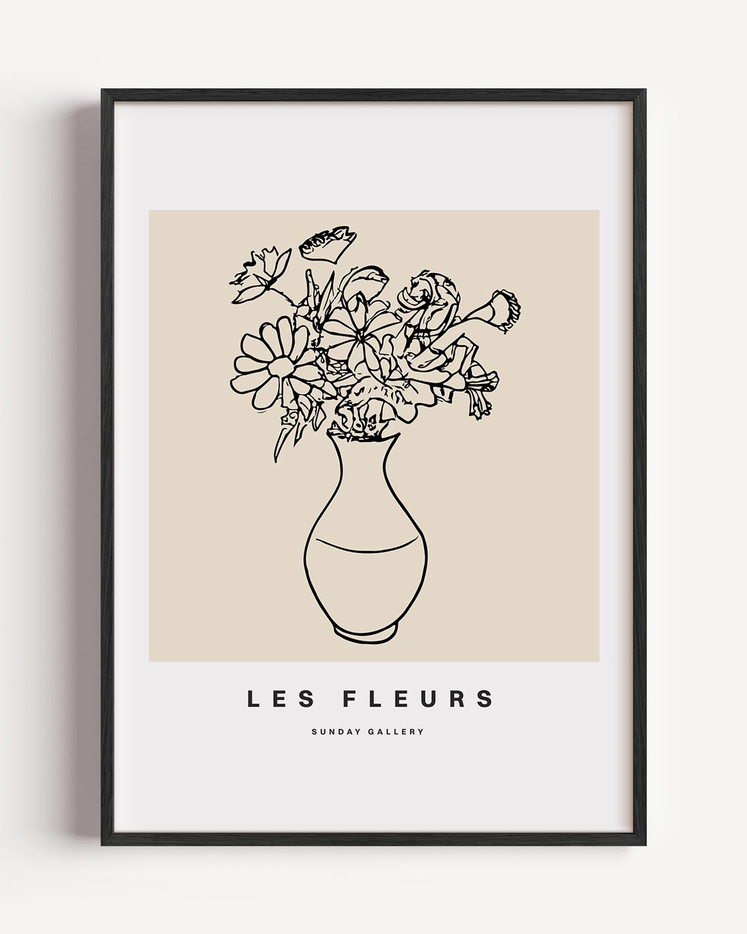 Elegante Bloemenlijntekening – keuken portret poster als wanddecoratie