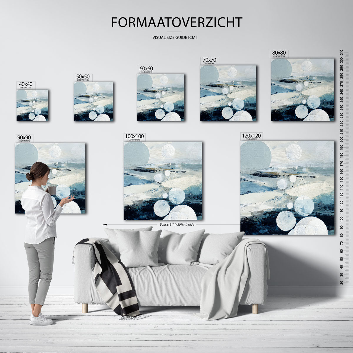 Abstracte cirkels – vierkante muurposter met abstracte vormen