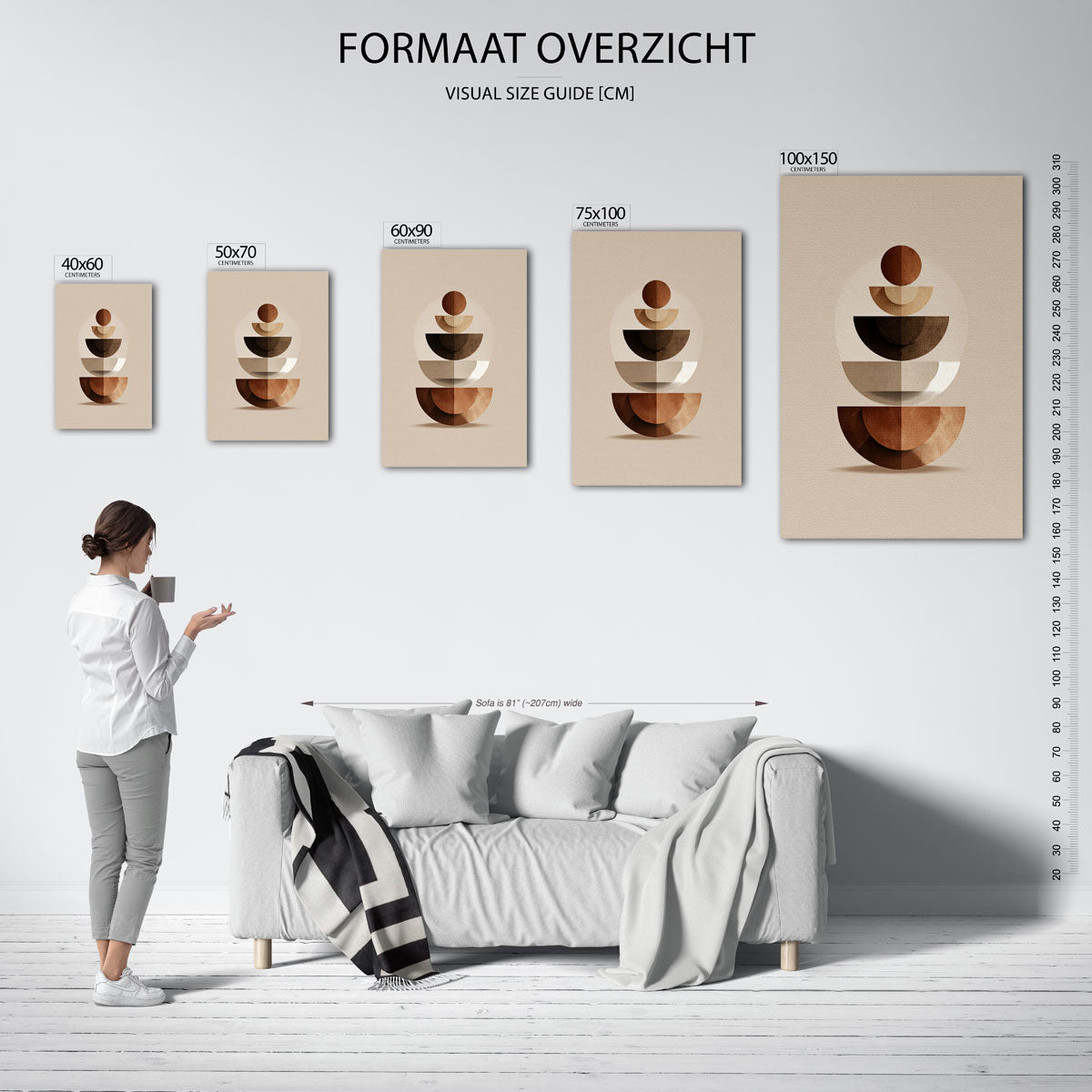 Geometrische vormen – staande wanddecoratie van WallArtistic